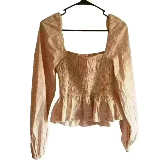 STAUD Long Sleeve Peplum Jules Top Size Large NWT - Picture 10 of 11